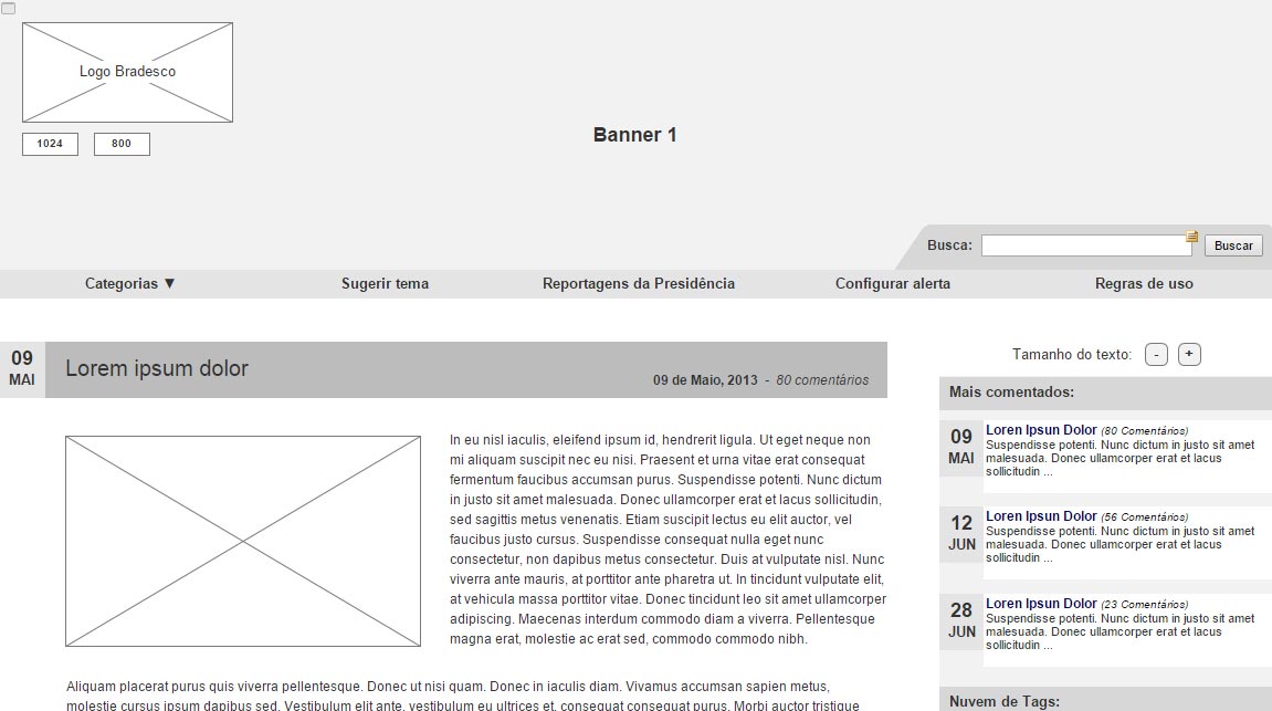 Ver mídia: Bradesco CEO Blog wireframe